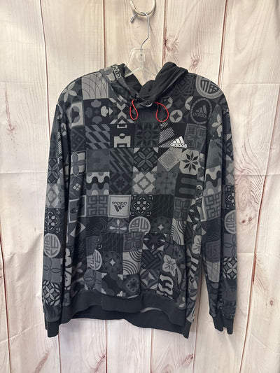 Adidas Men's Size L Black Hooded Sweatshirt