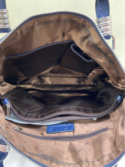 S Zone Blue Leather Purse Bag