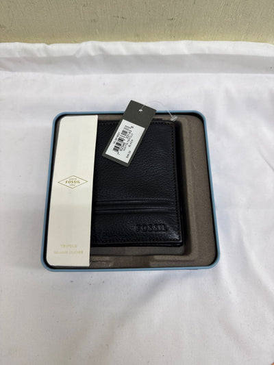 NIB Fossil Black Leather Wallet