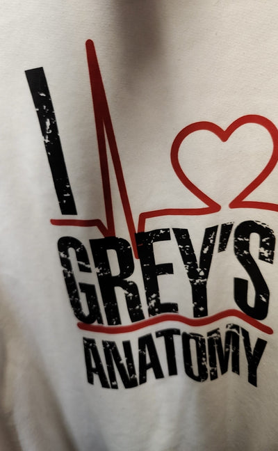 I LOVE GREY's ANATOMY - Port & Company Men's Size M White Sweatshirt