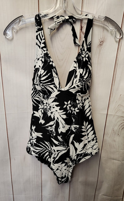 Old Navy Women's Size S Black & White Floral Swimsuit