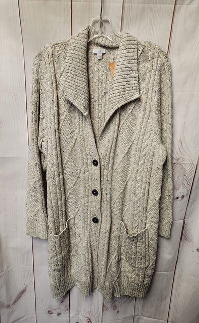 J Jill Women's Size 2X Beige Cardigan