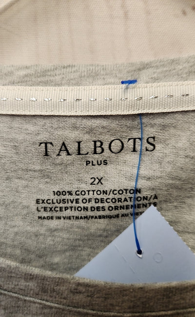 Talbots Women's Size 2X Gray Long Sleeve Top