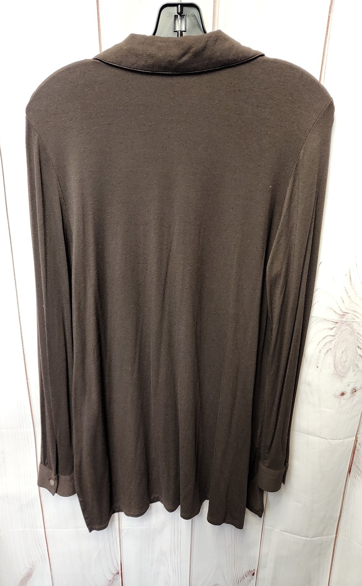 J Jill Wearever Collection Women's Size M Brown Long Sleeve Top