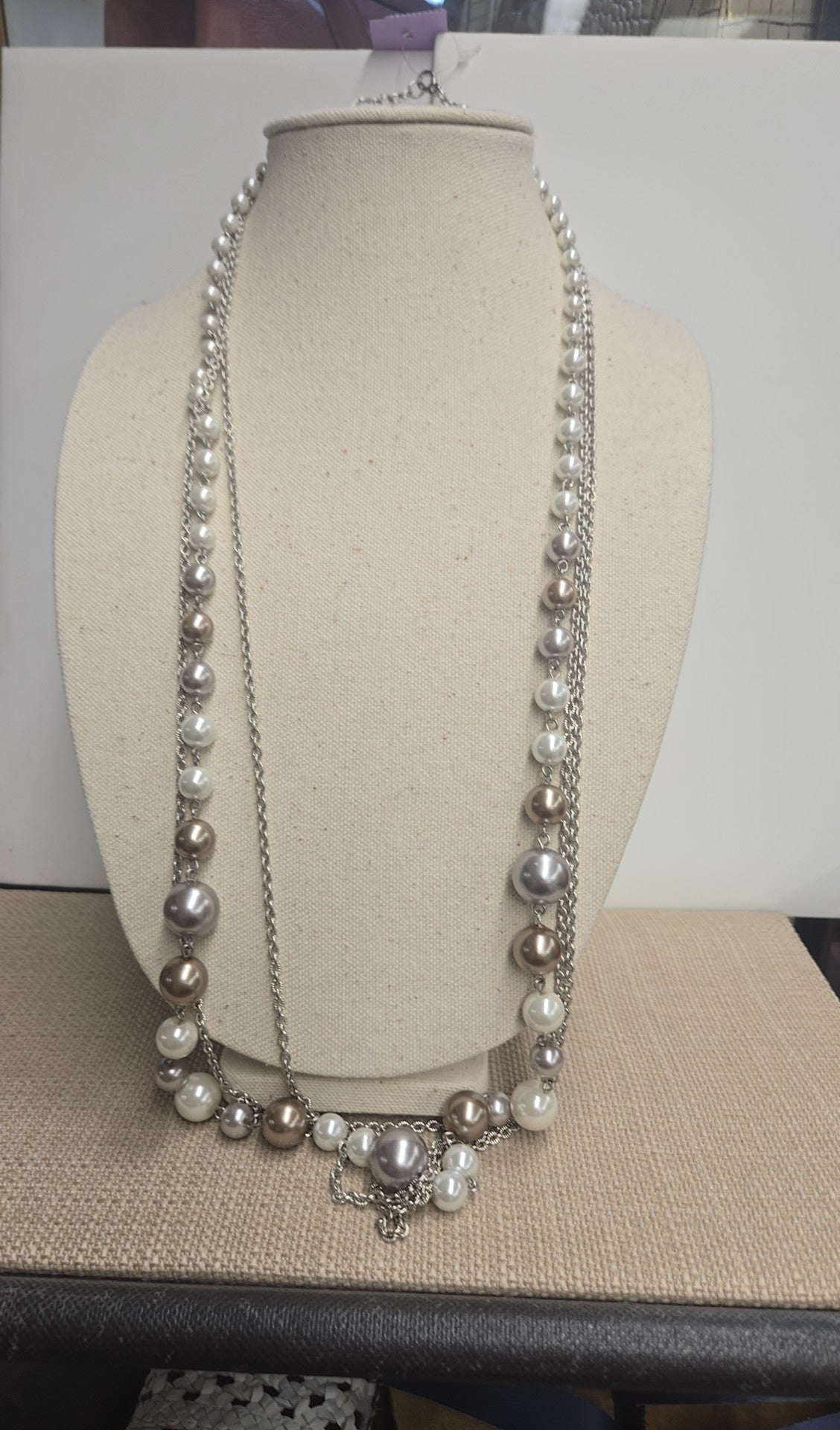 Chico's Silver Pearl Necklace