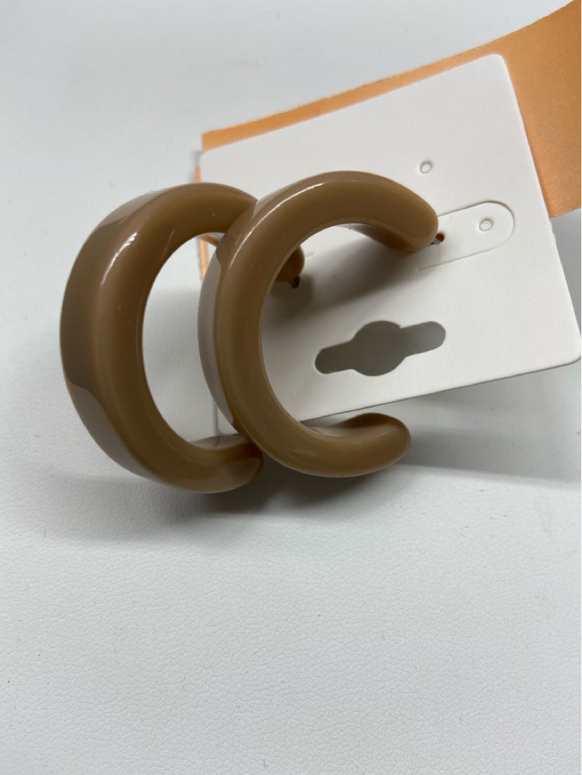 Tan Hoop Earrings
