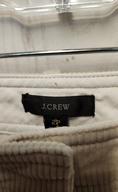 J Crew Women's Size 2 Petite Beige Corduroy Pants