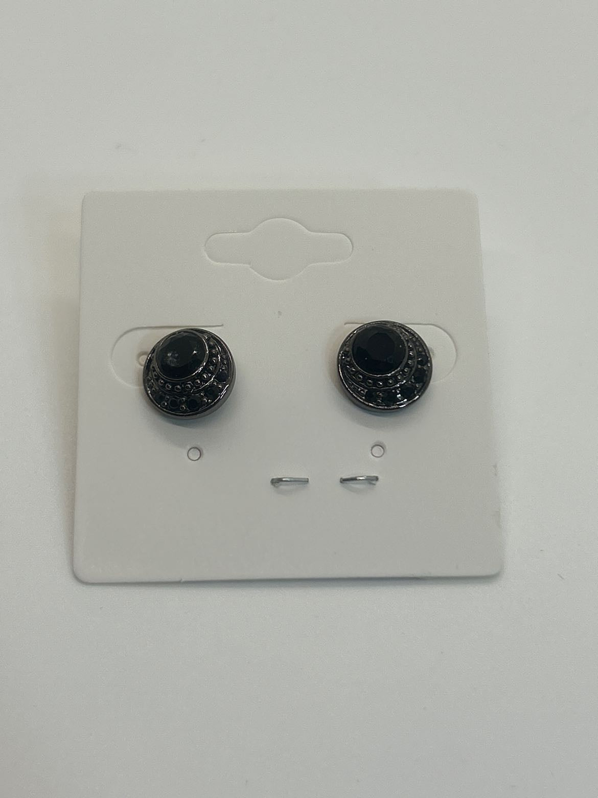 Monet Black Rhinestone Earrings