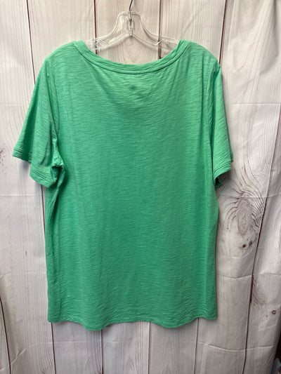 Talbots Women's Size XL Green Short Sleeve Top