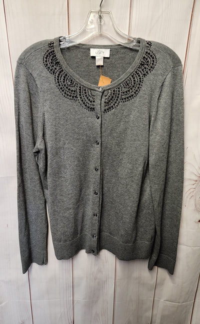 Loft Women's Size L Gray Cardigan