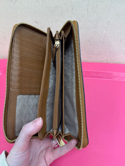 Michael Kors Brown Leather Wristlet