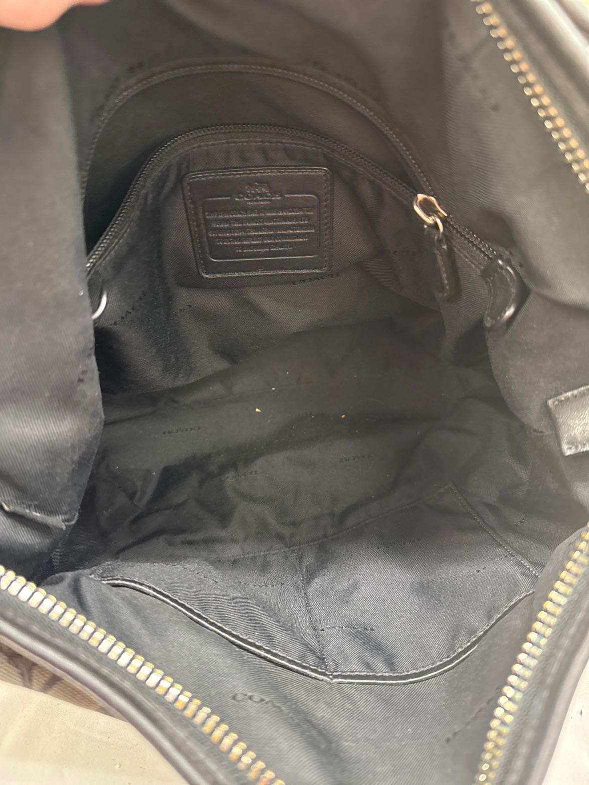 Coach C1593 Signature Logo Canvas Gray Purse Bag