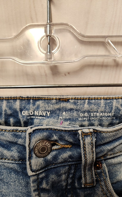 Old Navy Women's Size 4 Petite Blue Jeans O.G. Straight High Rise