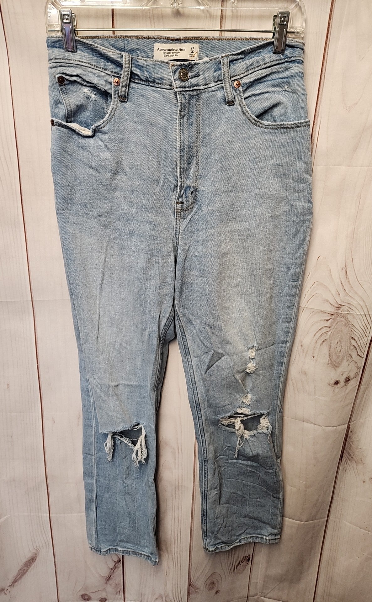 Abercrombie & Fitch Women's Size 27 (3-4) Blue Jeans The Ankle Straight