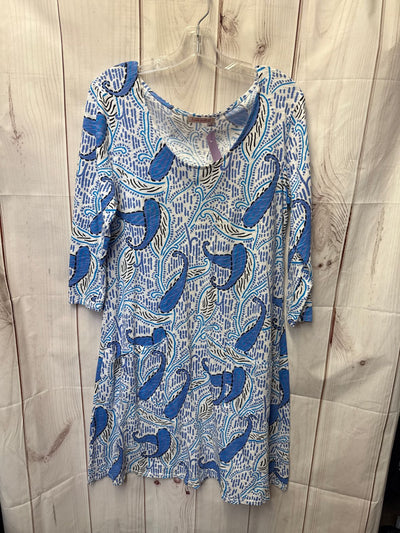 Fresh Produce Women's Size M White & Blue Dress