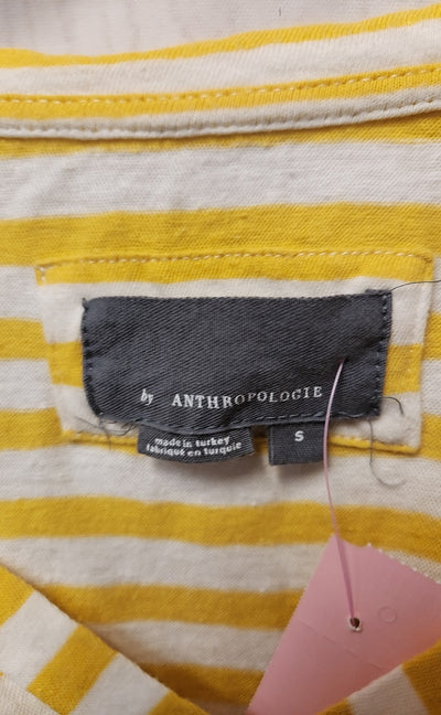 Anthropologie Women's Size S Yellow Short Sleeve Top
