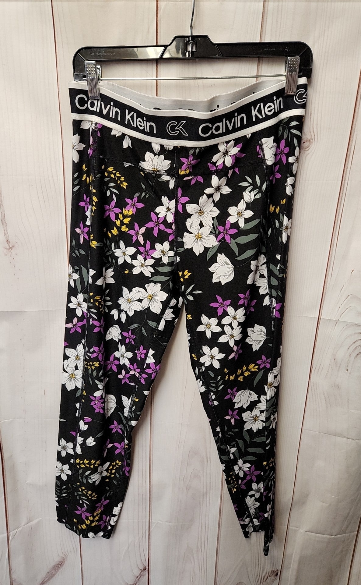 Calvin Klein Women's Size XL Black Floral Leggings