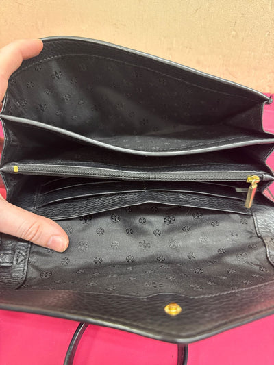 Tory Burch Black Leather Purse Bag As Is - wear