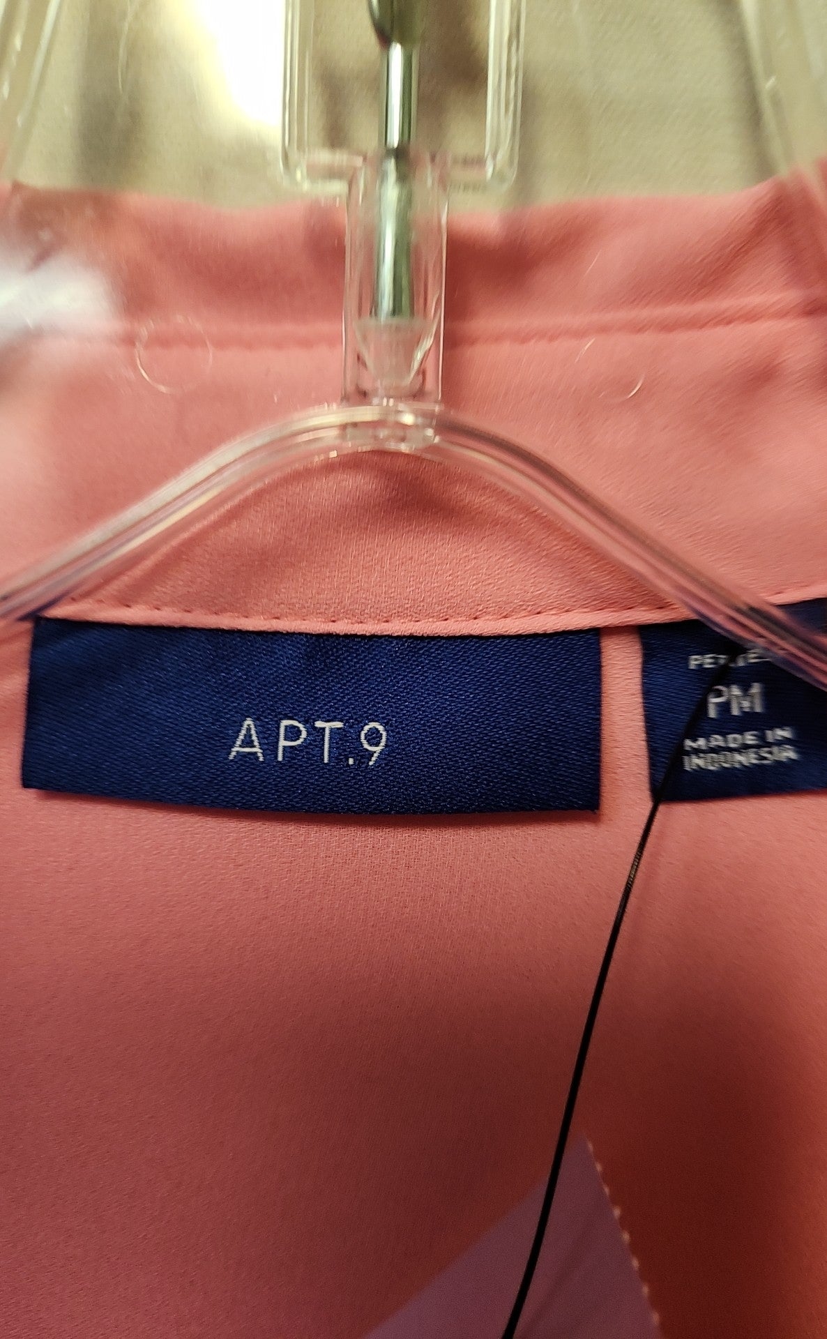 Apt 9 Women's Size M Petite Pink Long Sleeve Top