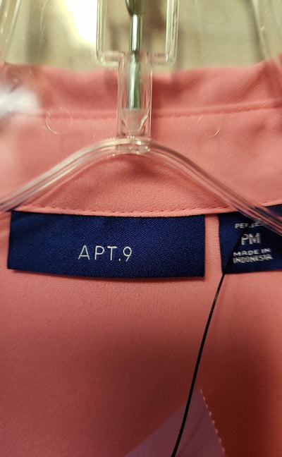 Apt 9 Women's Size M Petite Pink Long Sleeve Top