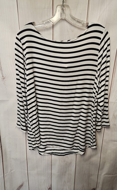 Green Envelope Women's Size XL White & Blue 3/4 Sleeve Top