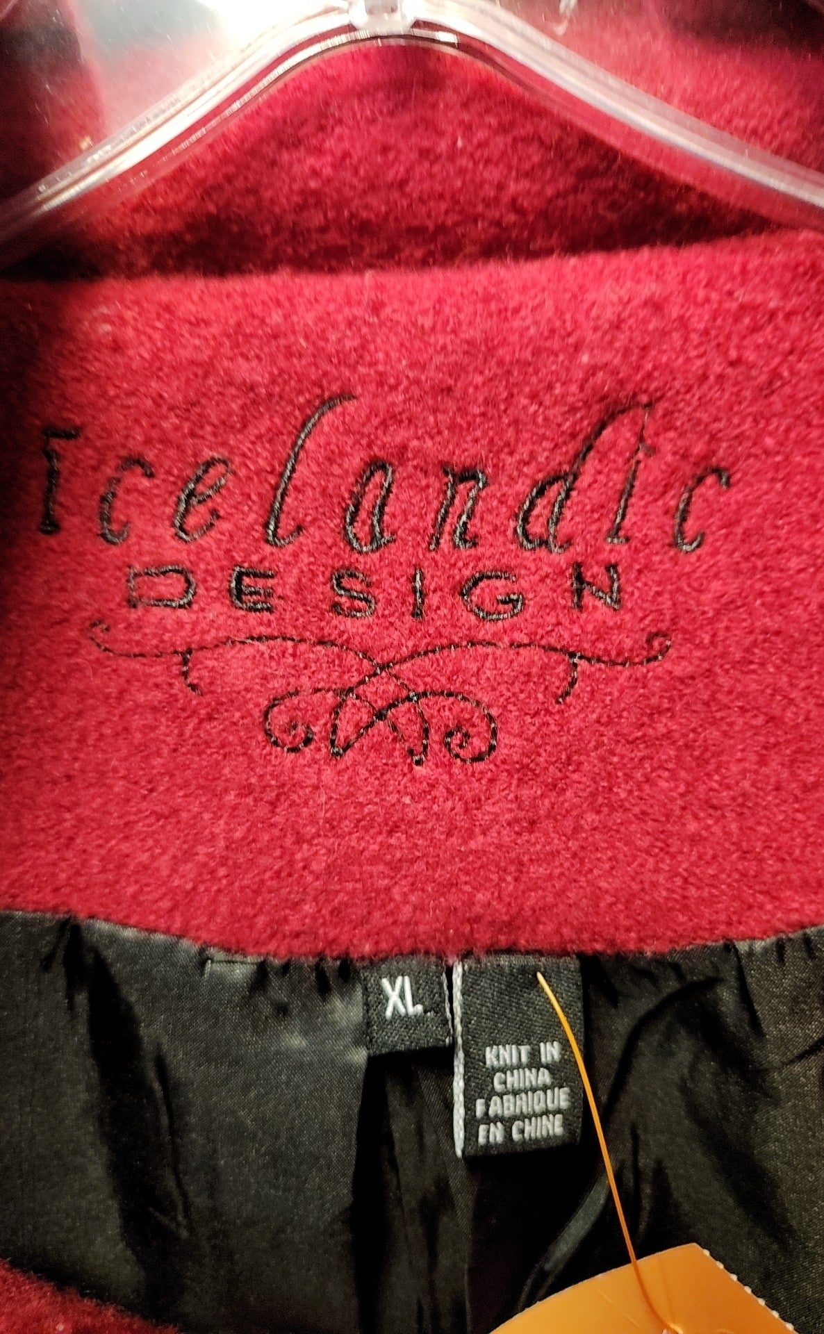 Icelandic Design Women's Size XL Red Wool Jacket