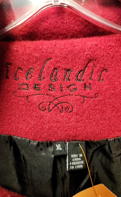 Icelandic Design Women's Size XL Red Wool Jacket