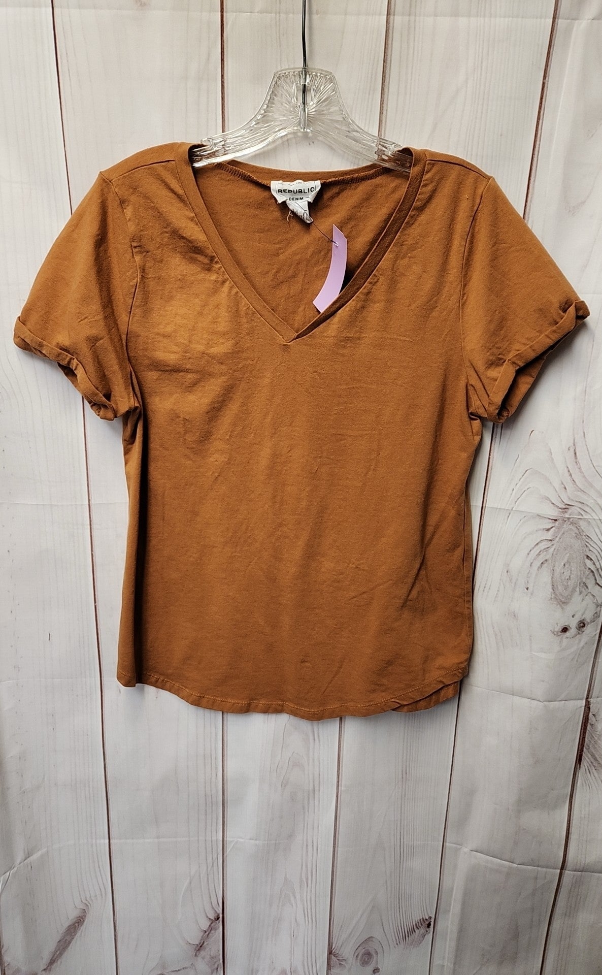 For The Republic Women's Size L Brown Short Sleeve Top