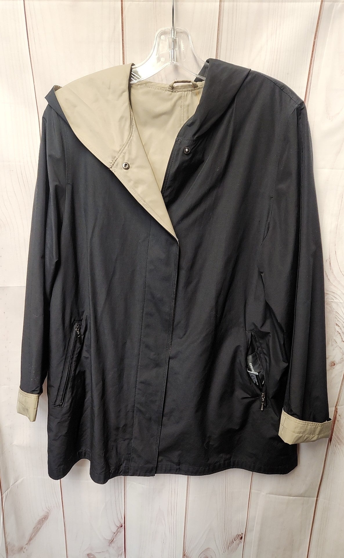 Jones New York Women's Size M Black & Beige Reversible Coat