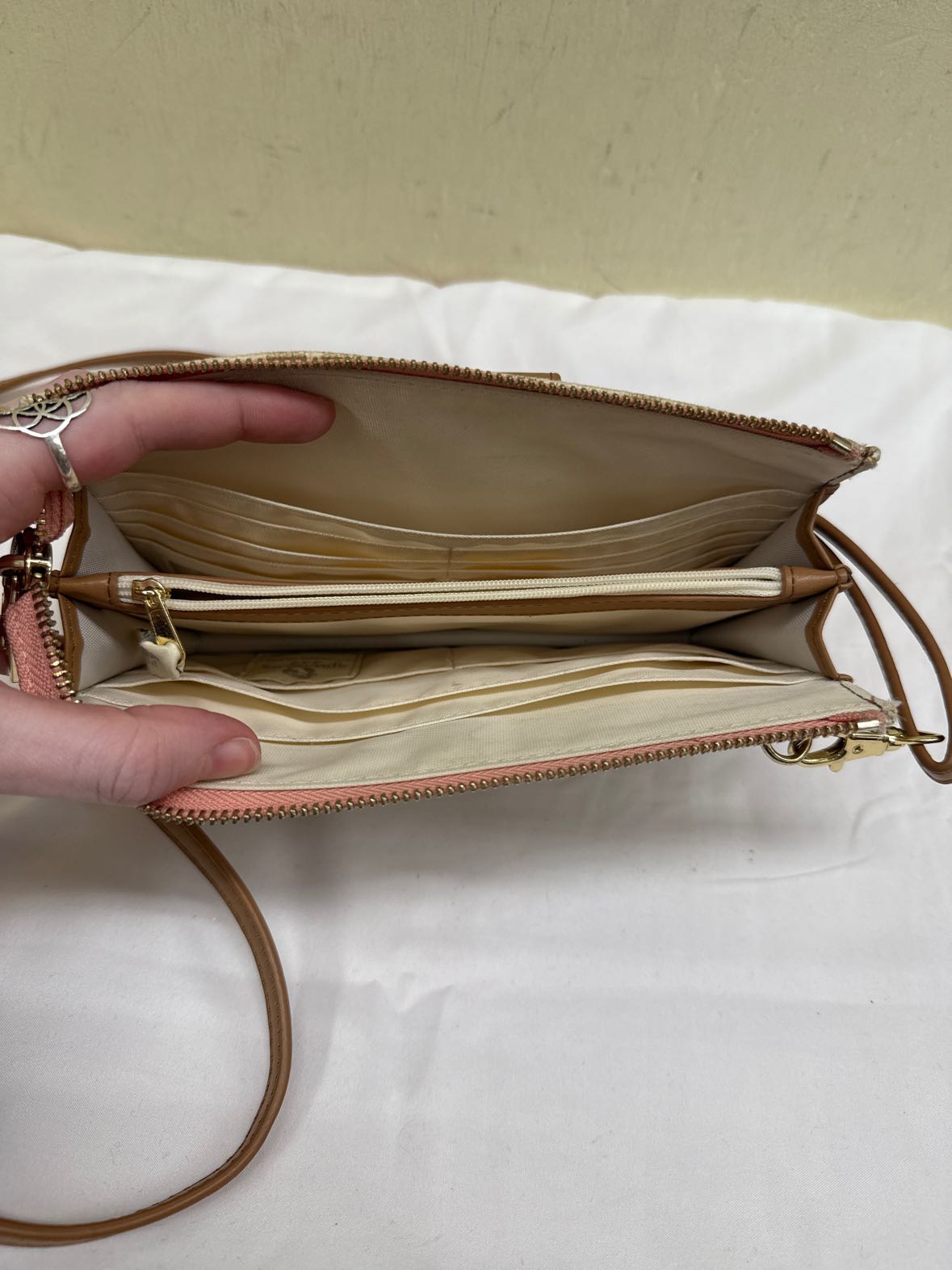 Spartina 449 Tan Leather Purse Bag