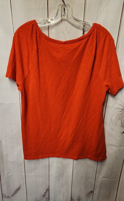 Talbots Women's Size L Orange Short Sleeve Top