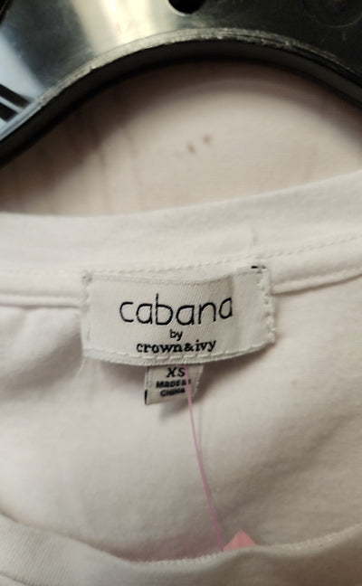 Cabana Women's Size XS White Short Sleeve Top