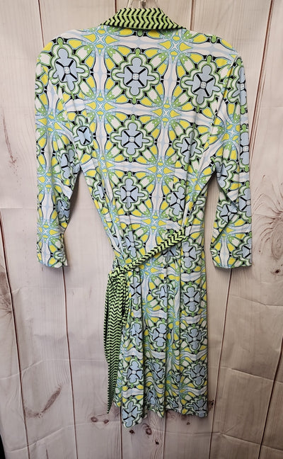 J McLaughlin Women's Size L Blue & Green Floral Dress