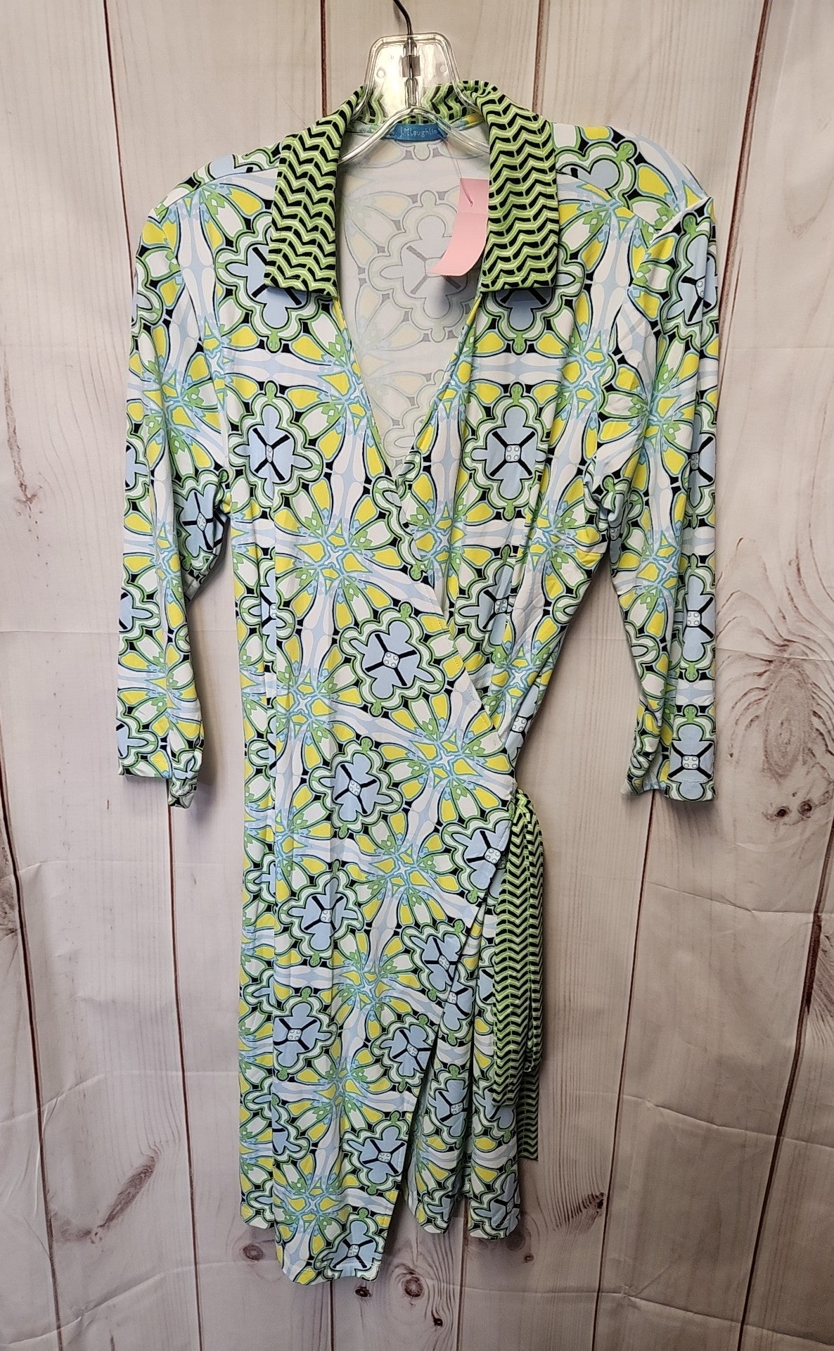 J McLaughlin Women's Size L Blue & Green Floral Dress