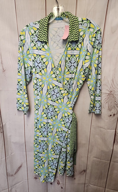 J McLaughlin Women's Size L Blue & Green Floral Dress