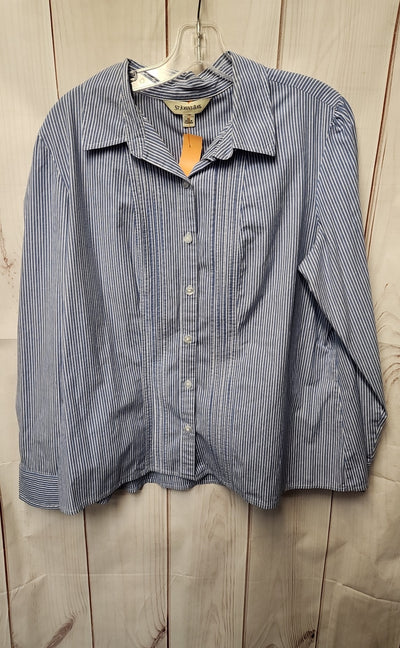 St Johns Bay Women's Size XL Blue Long Sleeve Top