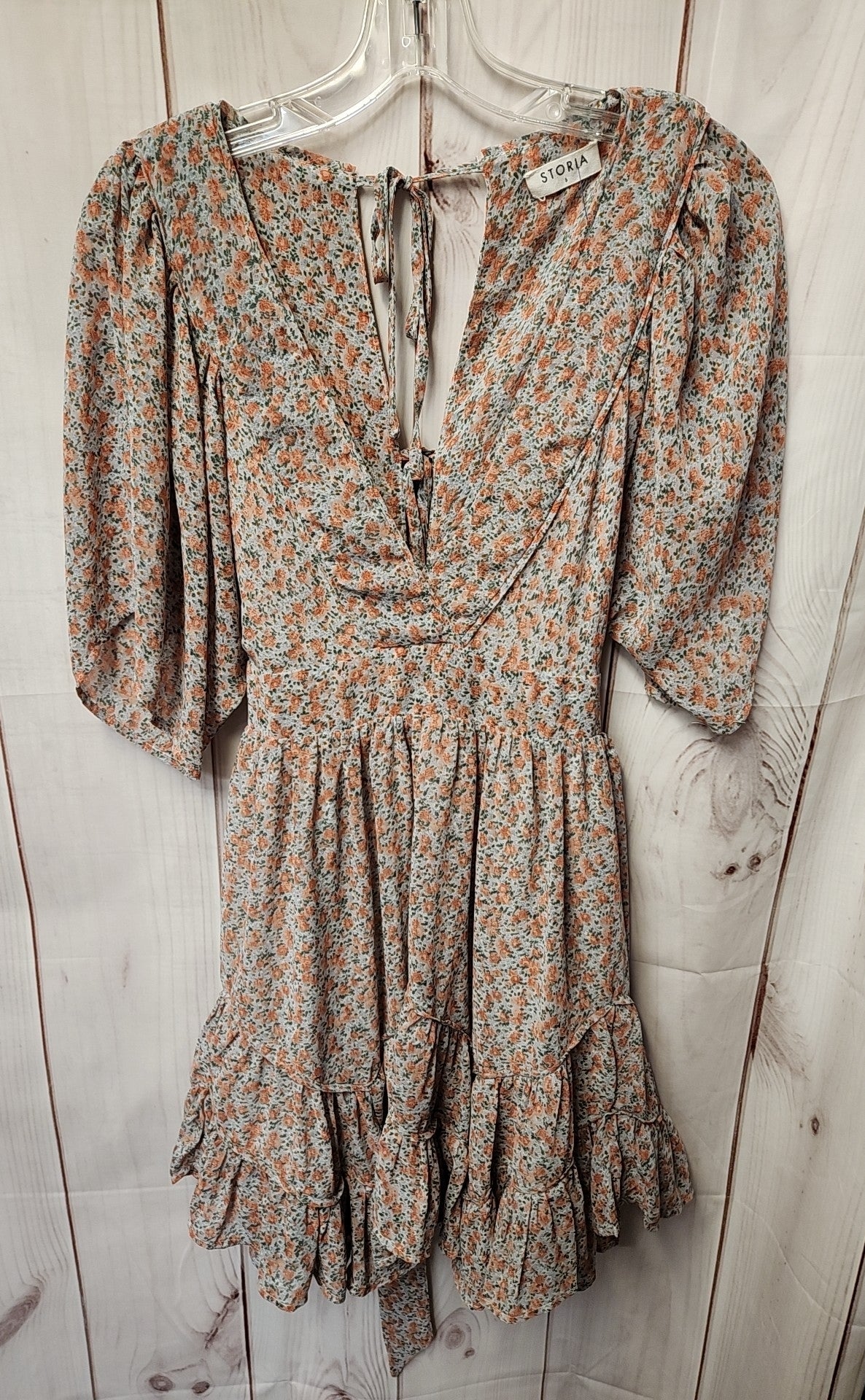 Storia Women's Size S Blue Floral Dress