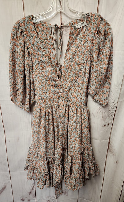 Storia Women's Size S Blue Floral Dress