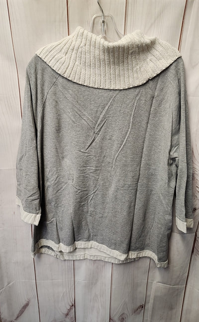 NWT Chico's Women's Size 3 = US XL White & Gray Sweater