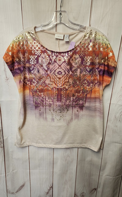 Chico's Women's Size 2 = US L Pink Short Sleeve Top