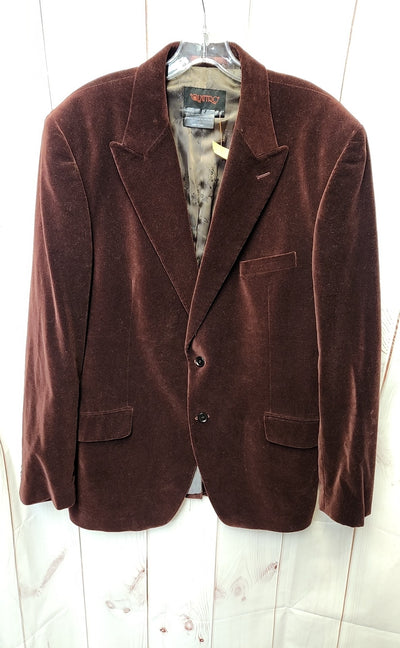 Di Quattro Men's Size L Burgundy Velour Sport Coat