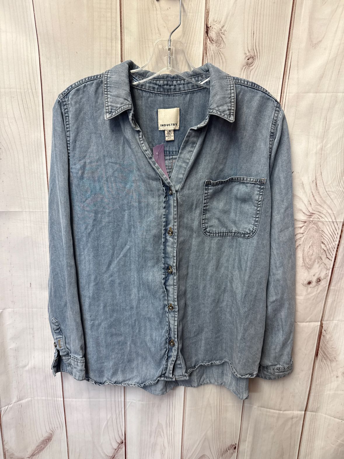 Industry Women's Size L Blue Long Sleeve Top