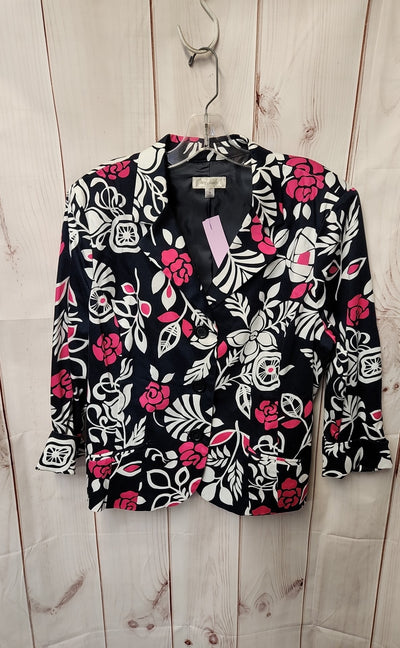Dressbarn Women's Size XL Navy Floral Blazer