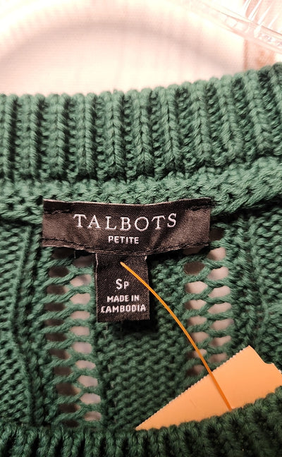 Talbots Women's Size S Petite Green Sweater