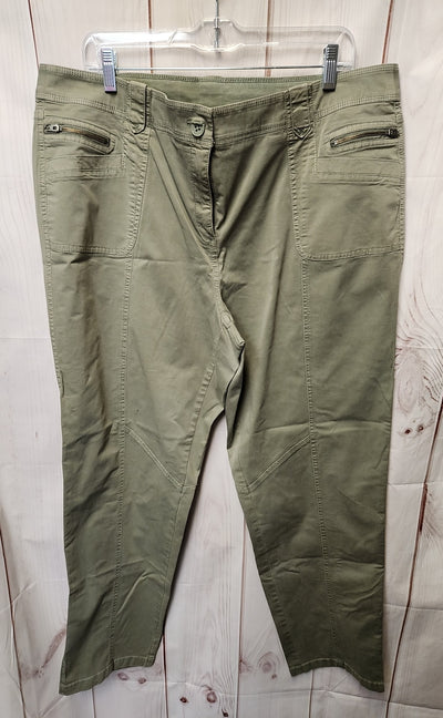 Chico's Women's Size 3 = US 16 Olive Green Pants