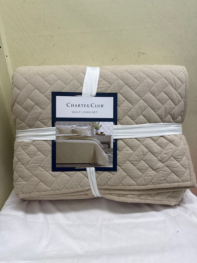 NWT Charter Club King Size Beige Quilt