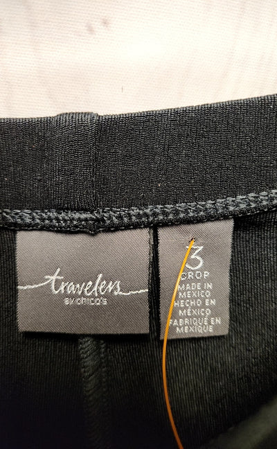 Chico's Travelers Women's Size 3 = US 16 Black Pants Crop