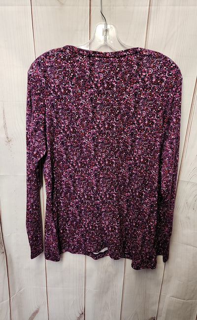 Croft & Barrow Women's Size XL Purple Floral Long Sleeve Top