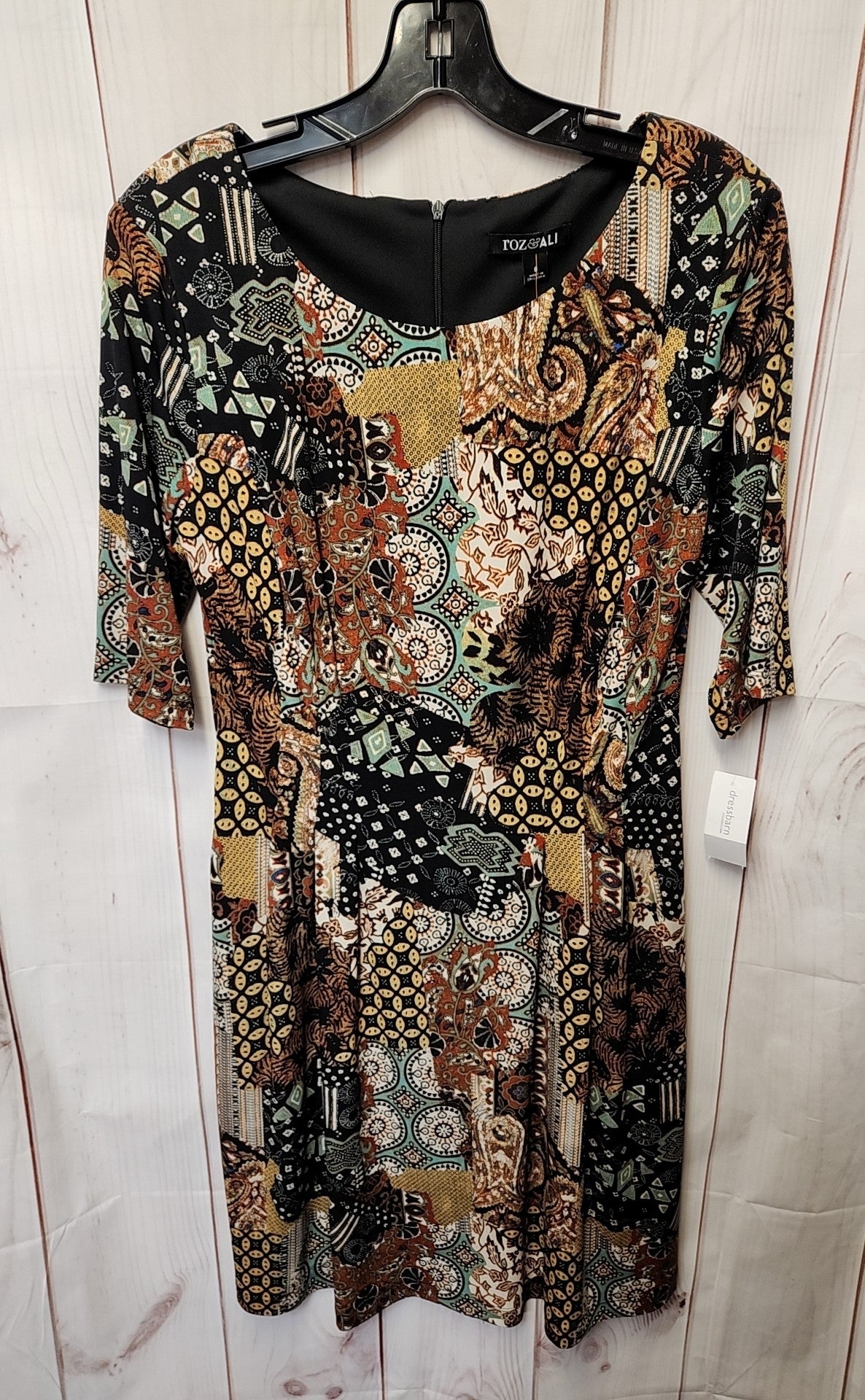 NWT Roz & Ali Women's Size 8 Brown Dress