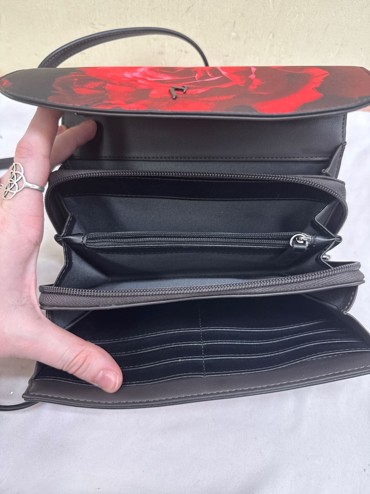 Red Floral Purse Bag